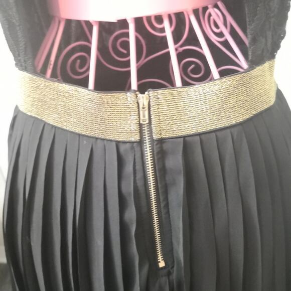 Fab'rik Black Keyhole Silk Maxi Dress M Boho Minimalist Retrogirl Glam Party - Picture 5 of 7